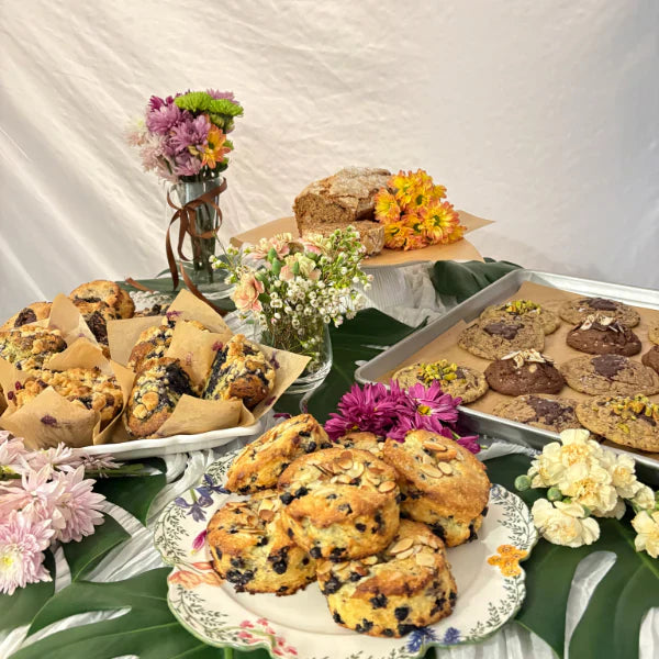 dessert table with cookies and scones