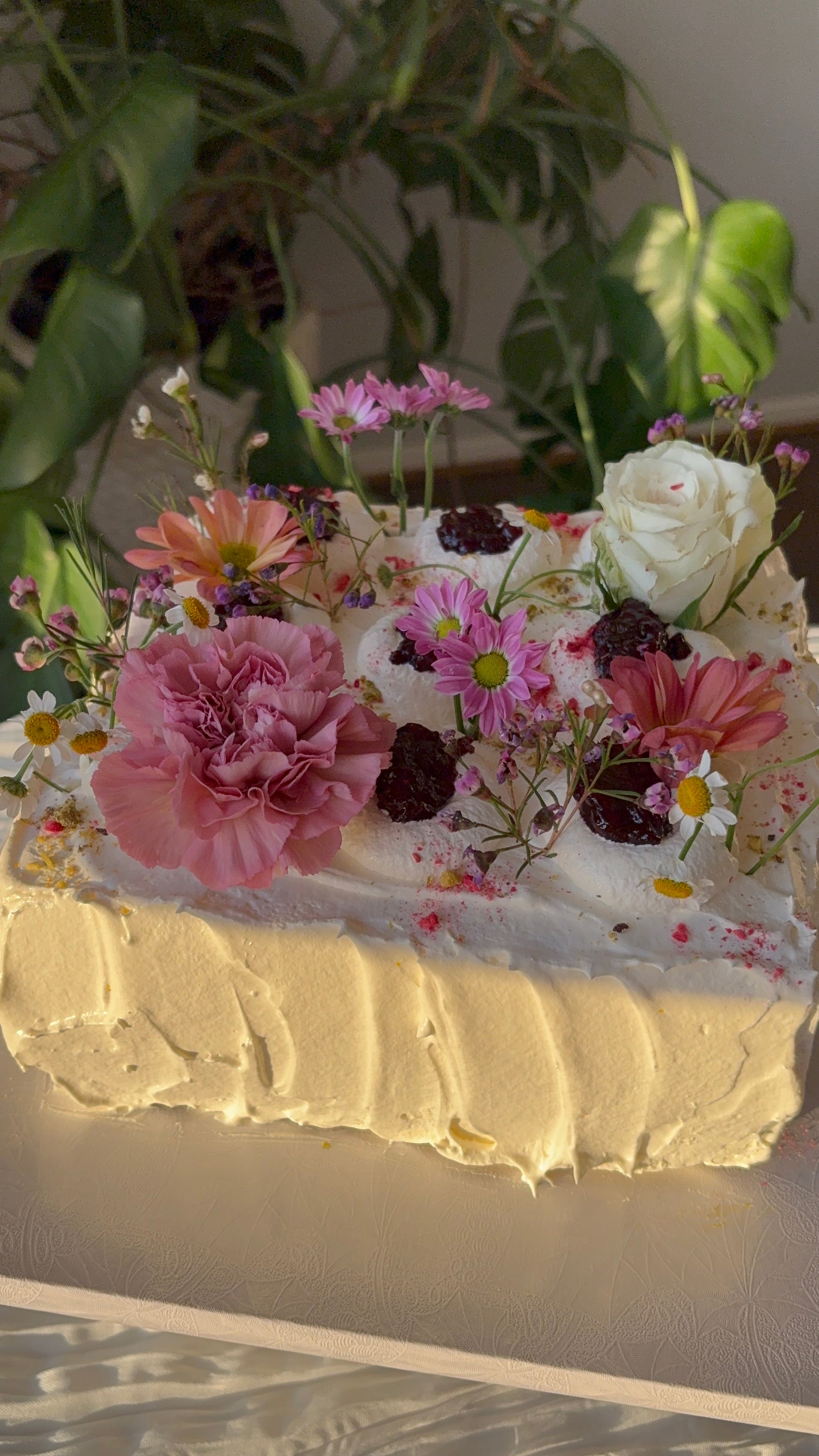 Berry Cake with Blackberry Jam and Vanilla Swiss Meringue Buttercream