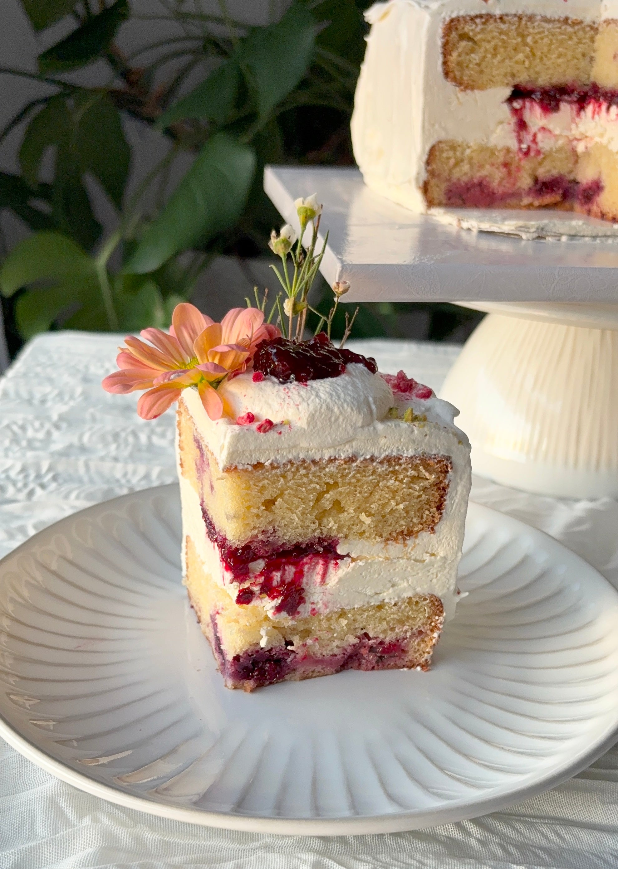 Berry Cake with Blackberry Jam and Vanilla Swiss Meringue Buttercream