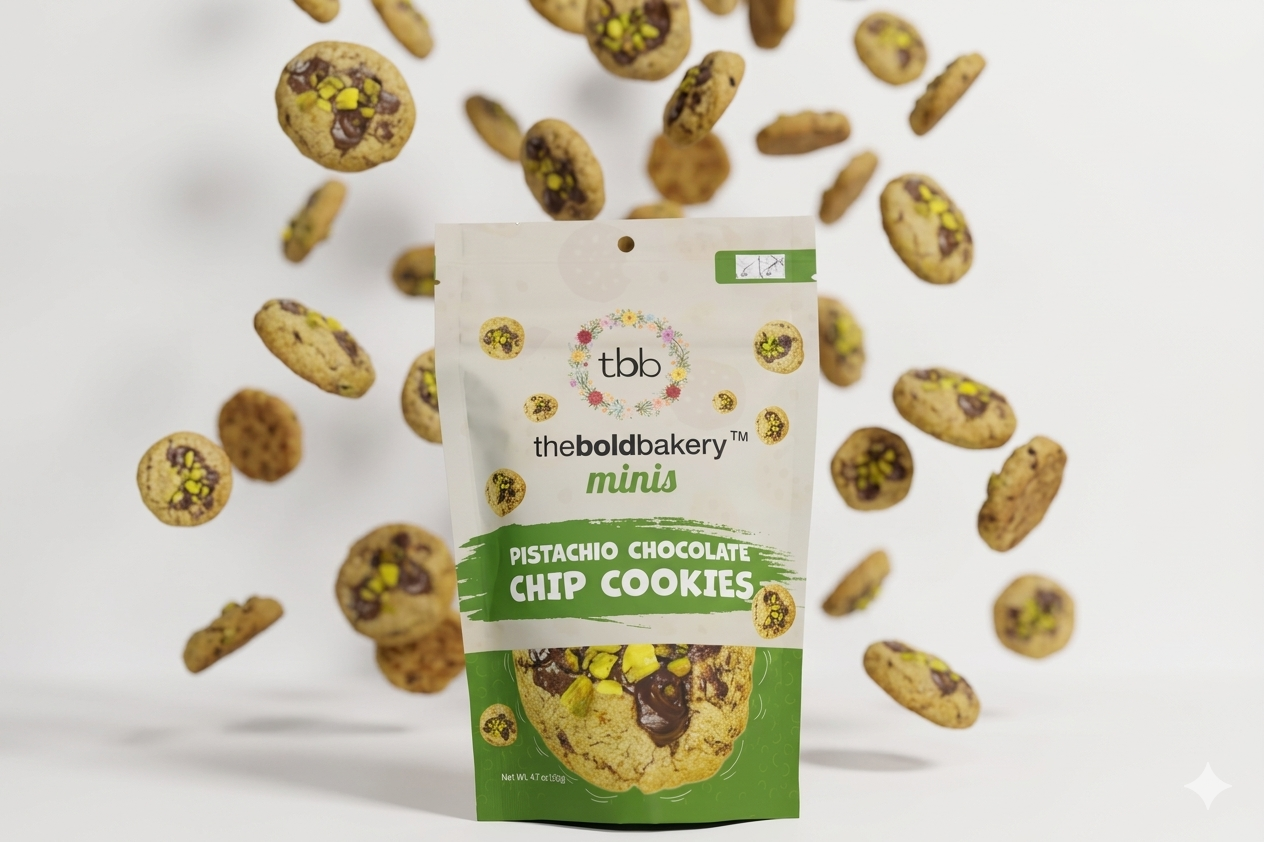 Chocolate Chip Pistachio Mini Cookies
