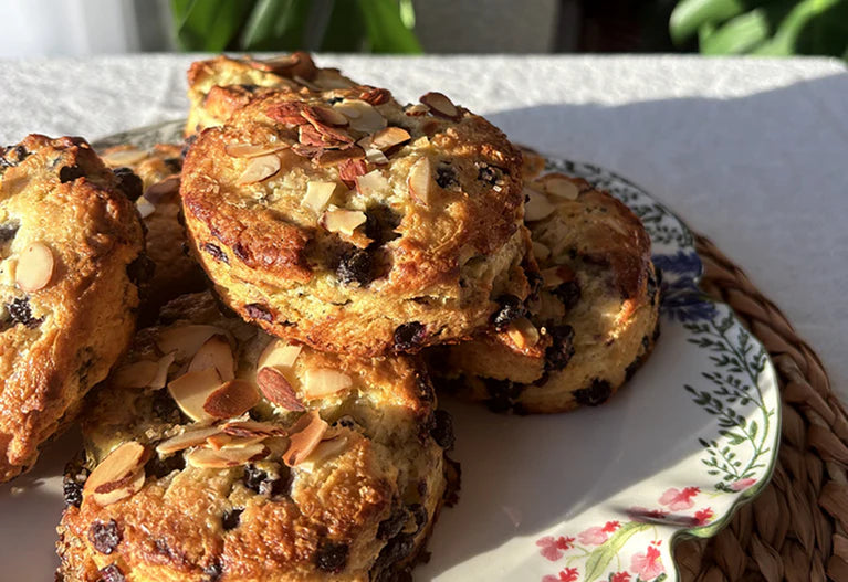 lemon blueberry almond biscones