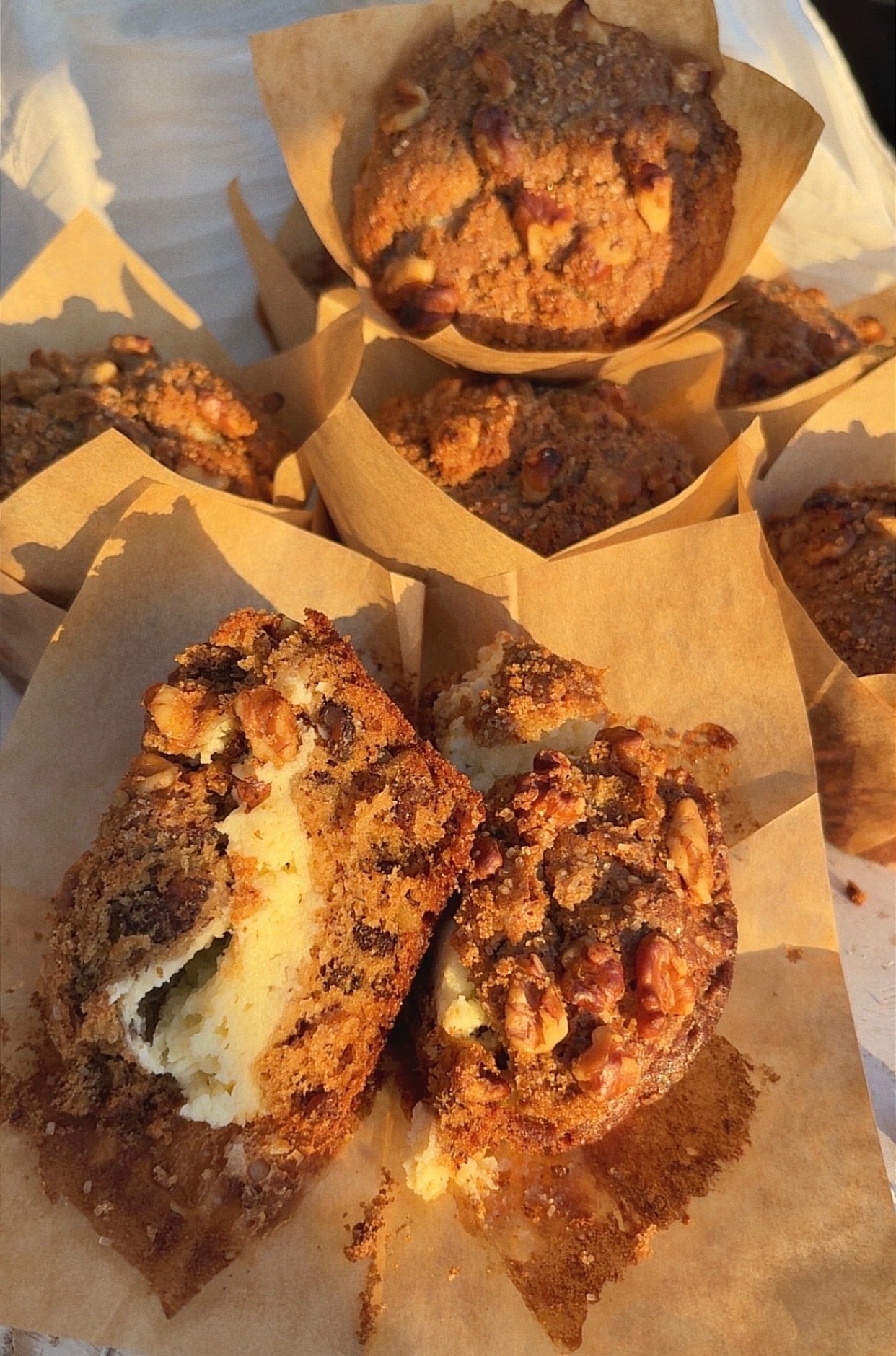 Banana Walnut Cream Cheese Jumbo Muffins